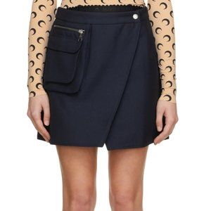 MARINE SERRE Asymmetrical recycled nylon-blend mini skirt 44